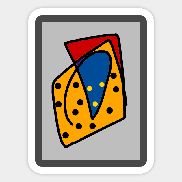 Mouse and Cheese Sticker by Gizi Zuckermann Art